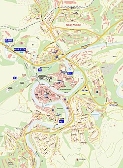 Mapa města Český Krumlov 